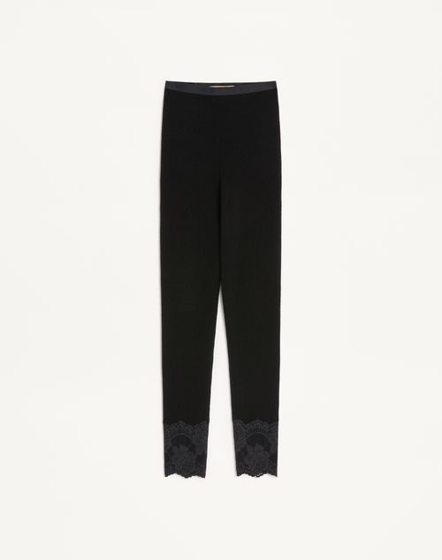 Valentino - Cashmere Leggings - Black - Woman - Trousers And Shorts